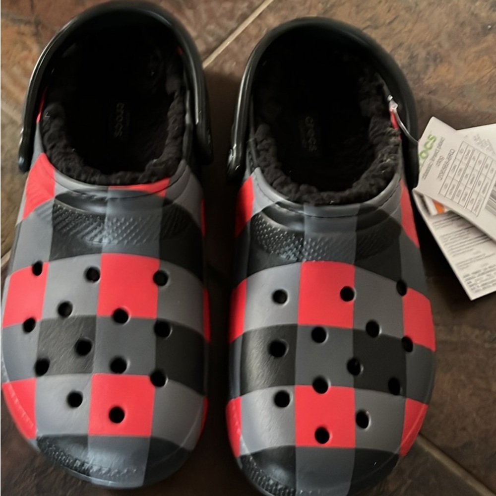 Plaid crocs
